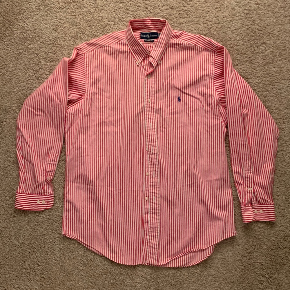 Red & White Ralph Lauren Dress Shirt